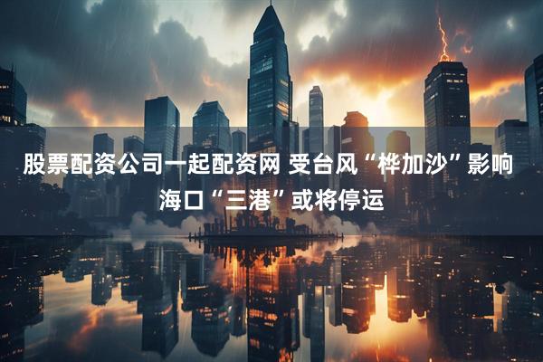 股票配资公司一起配资网 受台风“桦加沙”影响 海口“三港”或将停运